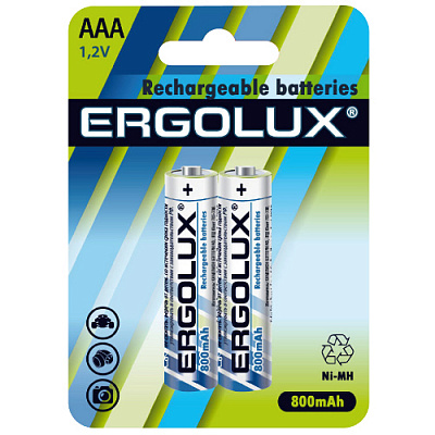 Аккумулятор Ergolux AAA 800 mAh Ni-Mh BL2 купить Батарейки, Аккумуляторы, з/у