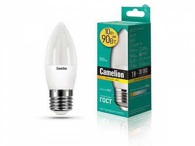 Лампа Camelion LED10-C35/830/E27 свеча купить Светодиодные