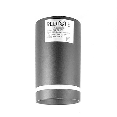 Светильник точечный Redigle RG-TD0701B 12W max GU10 IP20 60*100 чёрный купить Точечные светильники