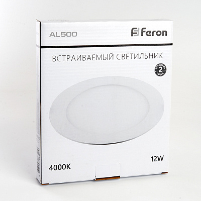 Точечный светильник Feron AL500 12W 4000K 960Lm белый встраиваемый купить Точечные светильники