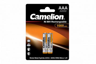 Аккумулятор Camelion AAA 1000 mAh Ni-Mh BL2 купить Батарейки, Аккумуляторы, з/у