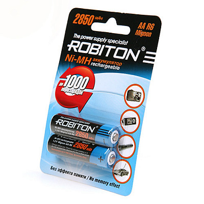 Аккумулятор Robiton AA 2850 mAh Ni-Mh BL2 купить Батарейки, Аккумуляторы, з/у