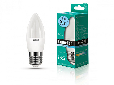 Лампа Camelion LED10-C35/845/E27 свеча купить Светодиодные