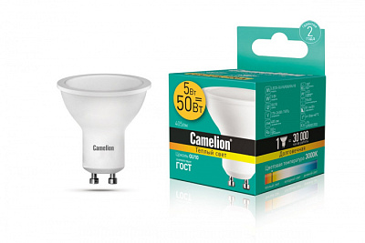 Лампа Camelion LED5-GU10/830/GU10 купить Светодиодные