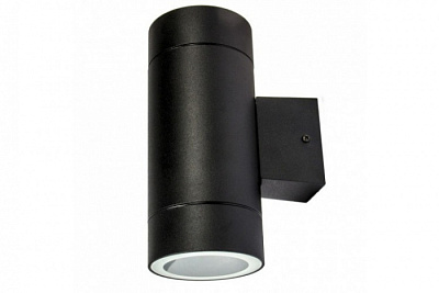 Светильник ECOLA 8013A прозрачный цилиндр черный пластик IP65 2*GX53  купить Уличное освещение
