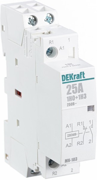 Контактор модульный MK-103 1HO+1H3 25A 230B 18065DEK Dekraft