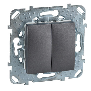 купить Переключатель 2 клавишный Unica Top Графит MGU5.213.12ZD Unica Top