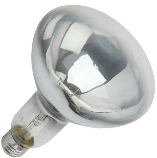 Лампа ИКЗ 250W E27 прозрачная Калашниково для птиц инфракрасная