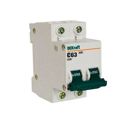 DEKraft Автоматический выключатель 2P 63A х-ка C 4.5kA