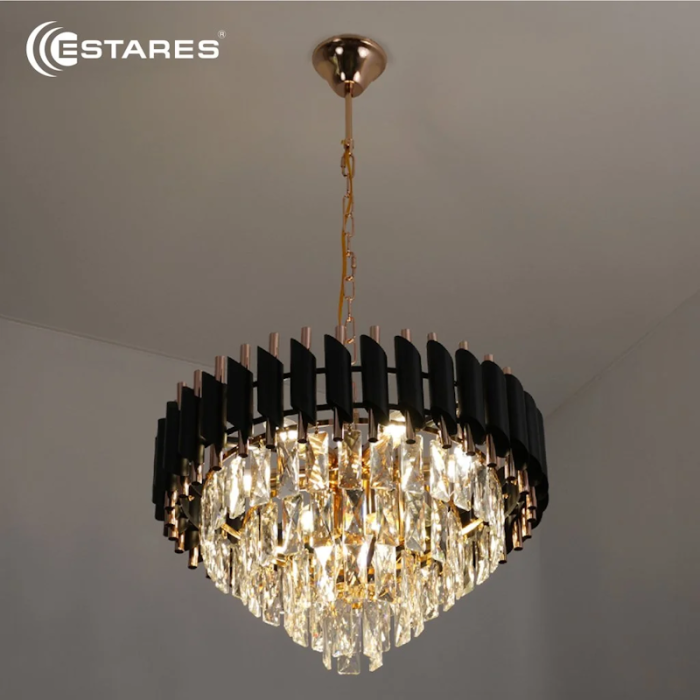 Люстра светодиодная Estares Simona86 8*E14-480x890-BKGD/CRYSTAL