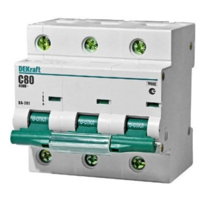 DEKraft Автоматический выключатель ВА-201 3P 80A х-ка C 10kA