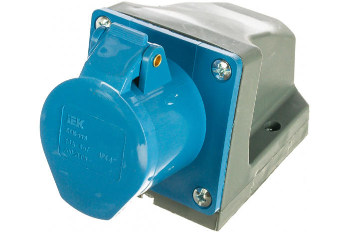 Розетка стационарная IEK 113 16А 2Р+РЕ 220V IP44