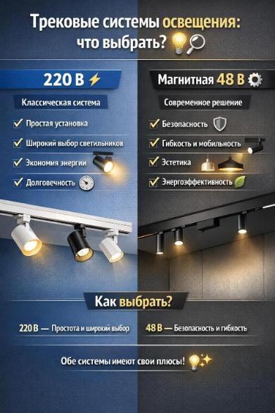 Трековые системы освещения: что выбрать?