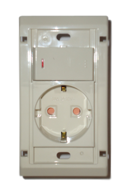 Выключатель 1-кл с подсветкой + розетка з/к Anam Legrand Беж.Блок 6751 591