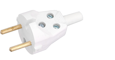 Вилка BYLECTRICA B6-215 прямая универс. белая 6А 250В