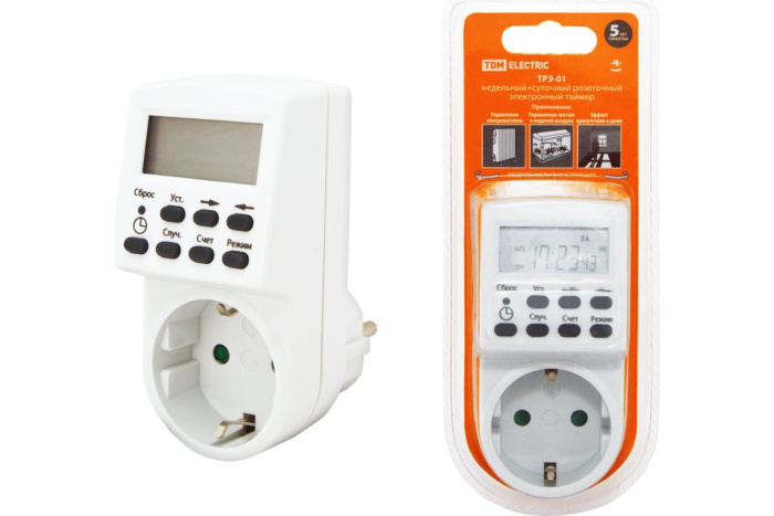 Таймер недельный TDM ТРЭ-01 3500W электронный SQ1506-0002