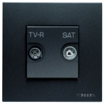 купить Розетка TV-FM-SAT одиночная 2-модульная ABB Zenit Антрацит N2251.3 AN ABB Zenit