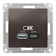 Розетка USB 2 порта AtlasDesign Мокко SE ATN000639 купить AtlasDesing