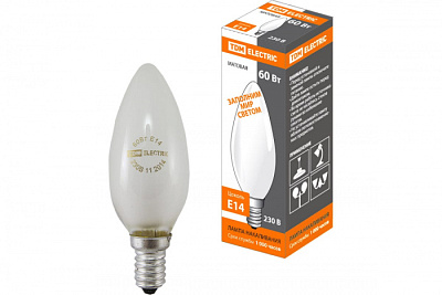 Лампа свеча матовая ТДМ E14 60W SQ0332-0019 купить Накаливания 12V/24V/36V/220V