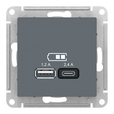Розетка USB 2 порта AtlasDesign Грифель SE ATN000739 купить AtlasDesign