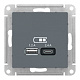 Розетка USB 2 порта AtlasDesign Грифель SE ATN000739 купить AtlasDesign