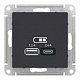 Розетка USB 2 порта AtlasDesign Карбон SE ATN001039 купить AtlasDesing
