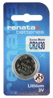 Батарейка Renata CR2430 BL1 купить Батарейки, Аккумуляторы, з/у