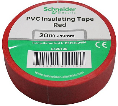 Изолента Schneider Electric ПВХ 19*20м красная 469218 купить Комплектующие