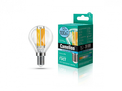Лампа Camelion LED12-G45-FL/845/E14 шар купить Светодиодные