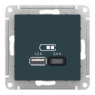 Розетка USB 2 порта AtlasDesign Изумруд SE ATN000839 купить AtlasDesing