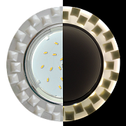 купить Точечный светильник Ecola GX53 H4 LD5316 Glass Жемчуг с подсветкой матовый хром Встраиваемые