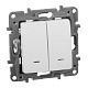 Выключатель 2 клавишный с подсветкой Legrand Etika 672204 Белый купить Legrand Etika
