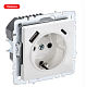 Розетка IEK BRITE с заземлением со шторками+2*USB A+C белая купить IEK BRITE