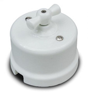 купить Выключатель 1кл проходной керамика белый Бирони В1-201-01 БИРОНИ накладные