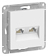 Розетка RJ45 двойная AtlasDesign Лотос SE ATN001385 купить AtlasDesign
