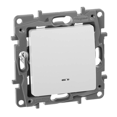Выключатель 1 клавишный с подсветкой Legrand Etika 672203 Белый купить Legrand Etika
