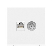 купить Розетка двойная TV+компьютерная RJ45, кат.5е ArtGallery белая SE GAL000189 ArtGallery