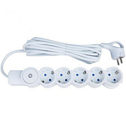 купить Удлинитель Спутник Mi305 5гн, 4,5м, з/к, ПВС 3х1, 16A, шторки, выключатель Удлинители