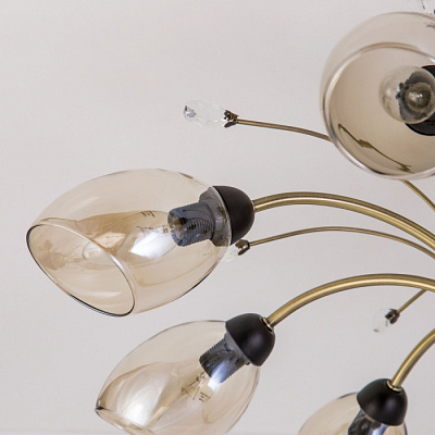 Люстра ламповая CITILUX CL108185 Комета  Бронза Венге Е14 40W *8  купить Ламповые люстры