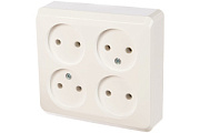 купить Розетка 4-ая б/з SE Lexel Этюд Белая РА16-205В Lexel Этюд наружные