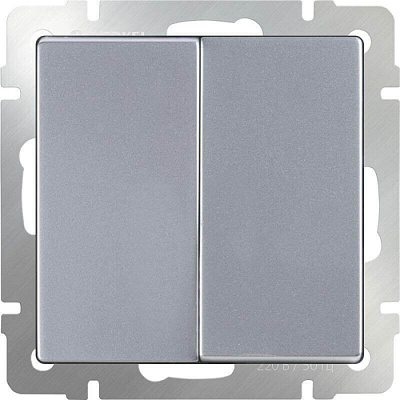 Переключатель 2 клавишный Werkel WL06-SW-2G-2W серебро W1122006  купить Werkel