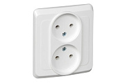 купить Розетка двойная б/з SE Lexel Этюд PC16-005b Белая Lexel Этюд