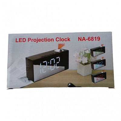 Часы зеркальные NA-6819 зелёный проекция купить Часы