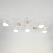 купить Люстра ламповая General Венто Белая+Дерево 5хGX53 662214 Ламповые люстры