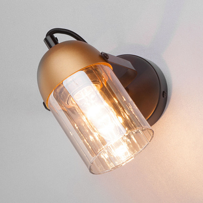 Спот EUROSVET 20122/1 черный золото выключатель E27 40W купить Споты