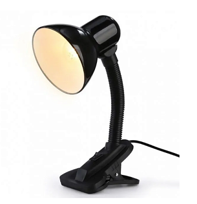 Лампа настольная Ambrella DE7710 BK Чёрный E27 40W прищепка купить Настольные