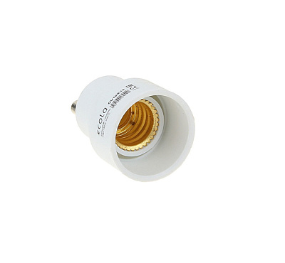 Патрон переходник GU10-E14 Ecola белый/черный купить Патроны