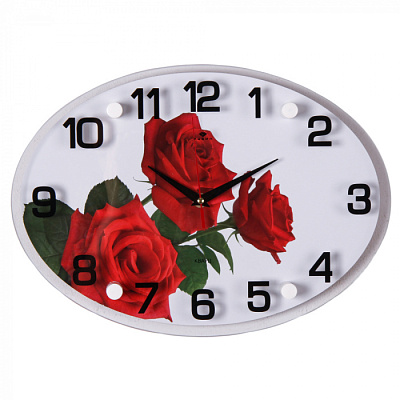 Часы настенные 21Век 2434-1039 "3 красные розы" купить Часы
