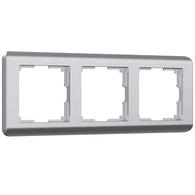 Рамка 3 поста Werkel WL12-Frame-03 серебро рифленый W0032106  купить Werkel  Рамки