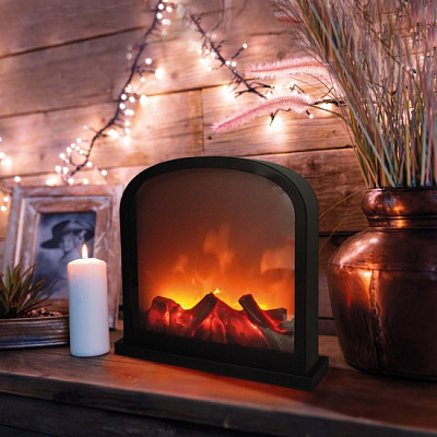 Светодиодный камин Шале с эффектом живого огня 30*13*28см 3*С/USB купить Камины